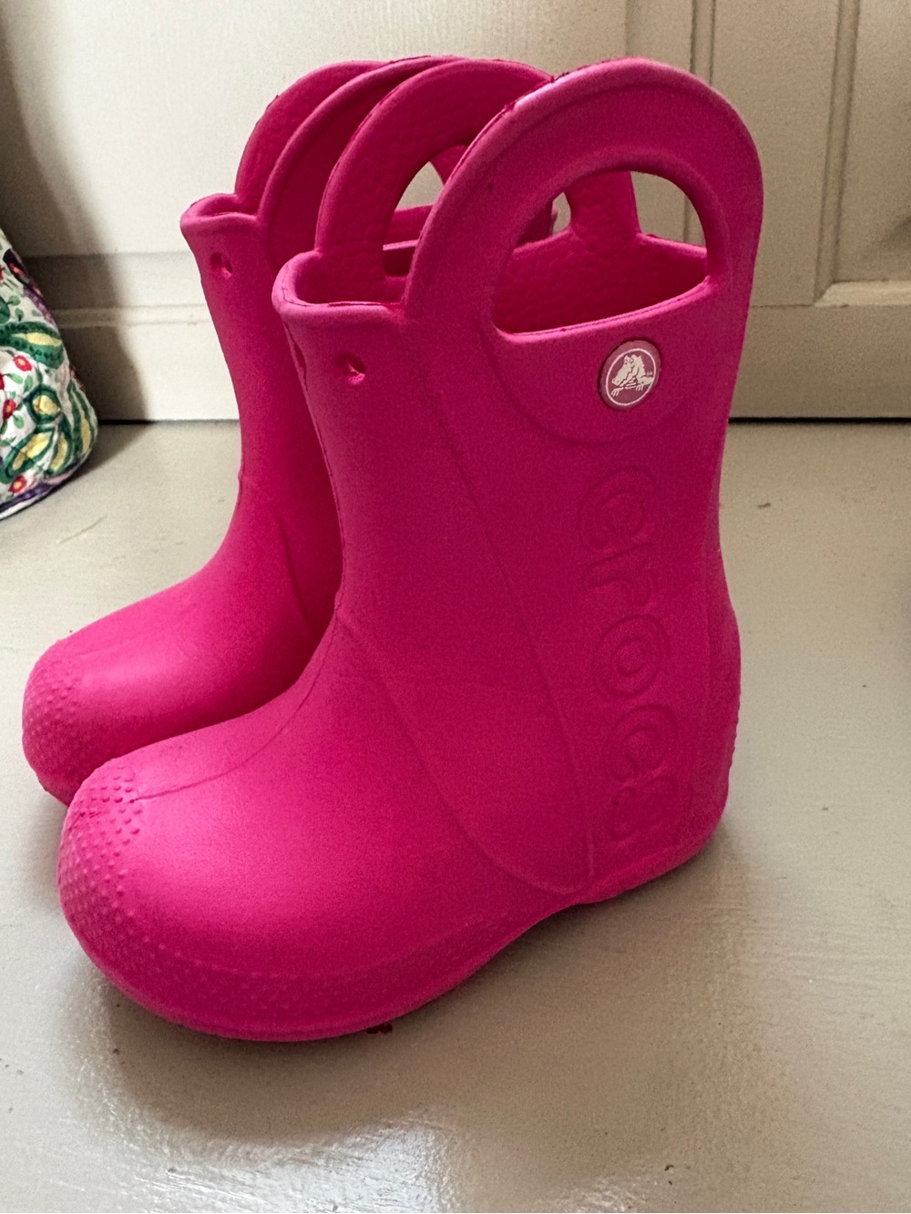 Crocs Toddler Hot Pink Handle Rain Boots - Size 7